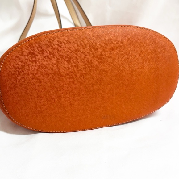 MICHAEL KORS Orange Leather Tote Bag With Adjustable Straps 14”x10.5”x6” - Picture 11 of 11